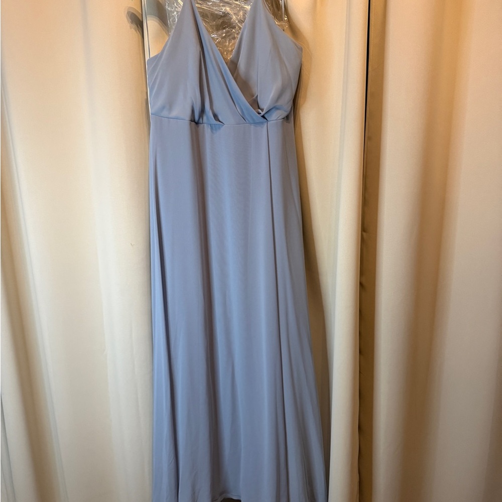 Elegant Blue Chiffon Maxi Dress